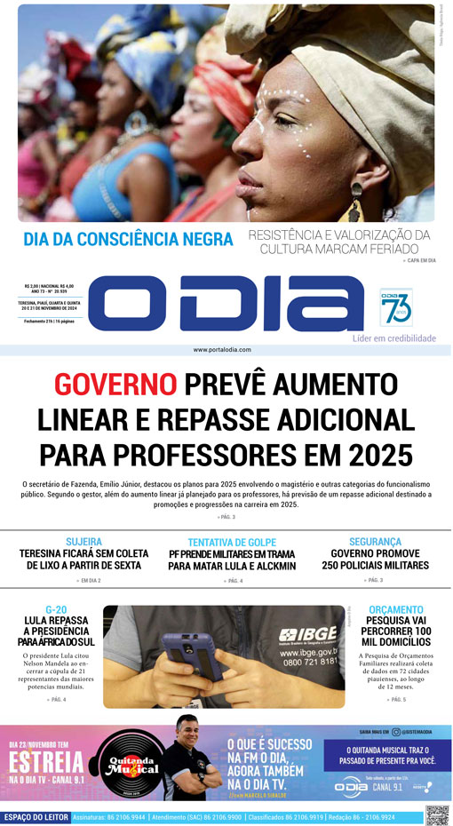 Jornal O Dia - Quarta-feira, 20 de novembro de 2024