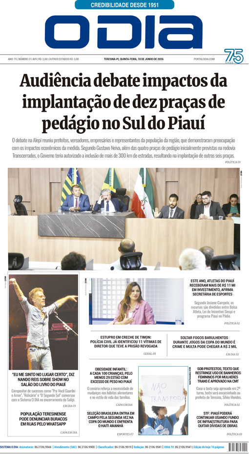 Jornal O Dia - Quinta-feira, 18 de junho de 2026