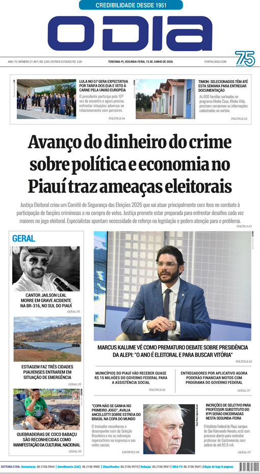 Jornal O Dia - Segunda-feira, 15 de junho de 2026
