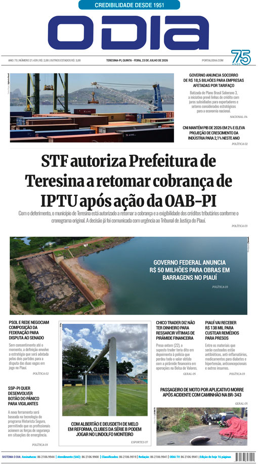 Jornal O Dia - Quinta-feira, 23 de julho de 2026