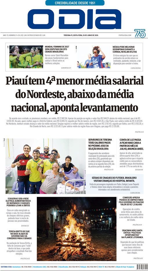 Jornal O Dia - Sexta-feira, 26 de junho de 2026